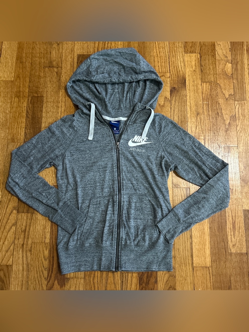 Nike Sportswear Gym Vintage Full-Zip Hoodie - Charcoal Heather - Size XS